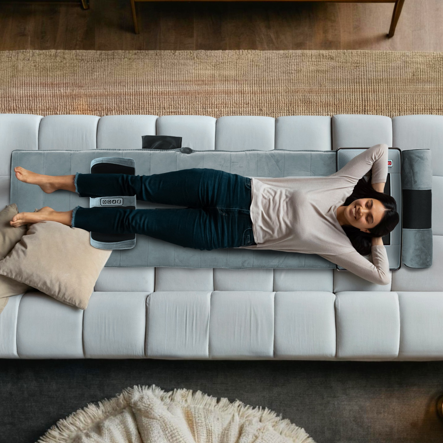 Full Body Electric Massage Mat With Neck Massage, Foot Massage, Head Pillow And Cloth